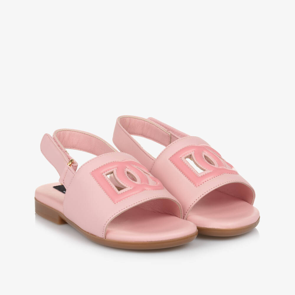 Dolce & Gabbana-أحذية جلدية ناعمة للبنات بلون الورد | Childrensalon Outlet