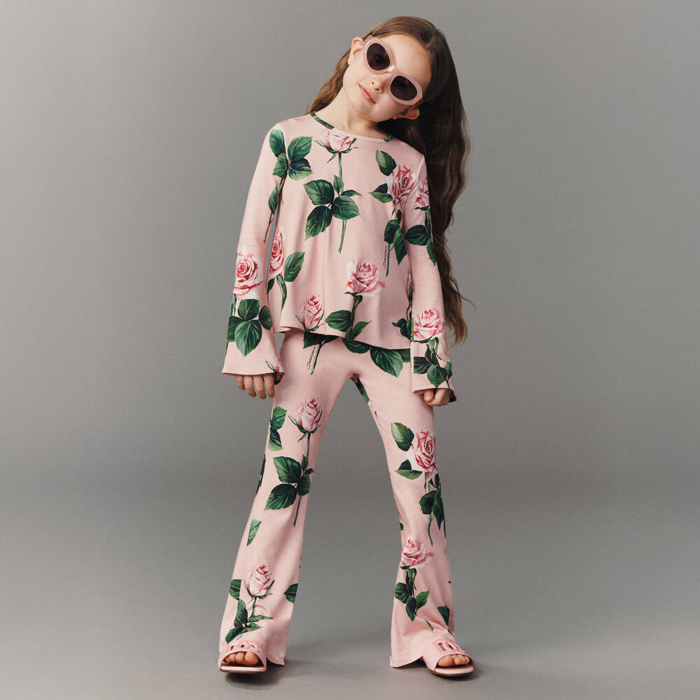 Dolce & Gabbana-Girls Soft Rose Leather Footwear | Childrensalon Outlet