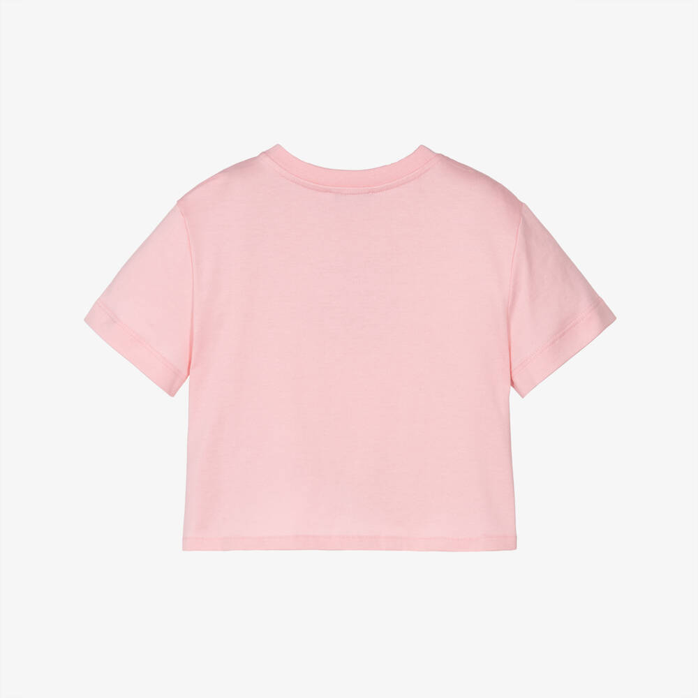 Dolce & Gabbana-Girls Sparkling Pink Logo Tee | Childrensalon Outlet
