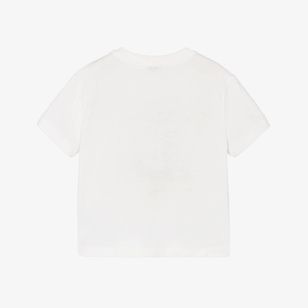 Dolce & Gabbana-Girls Sparkling White Logo Tee | Childrensalon Outlet
