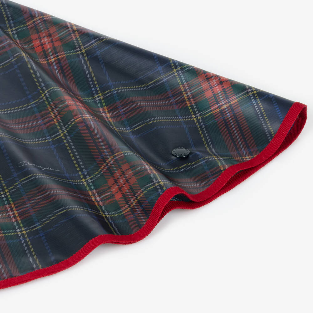 Dolce & Gabbana-Girls Tartan Hooded Rain Cape | Childrensalon Outlet