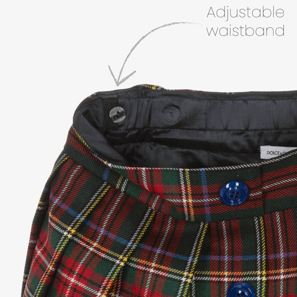 Dolce & Gabbana-Girls Tartan Skirt with Pleats | Childrensalon Outlet