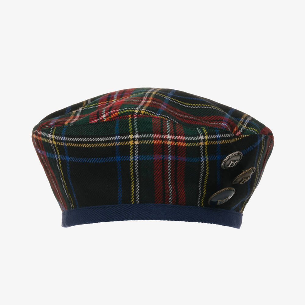 Dolce & Gabbana-Girls Tartan Wool Blend Beret | Childrensalon Outlet