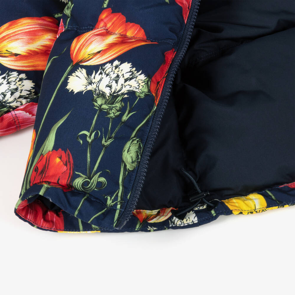 Dolce & Gabbana-Girls Tulip Print Hooded Puffer | Childrensalon Outlet