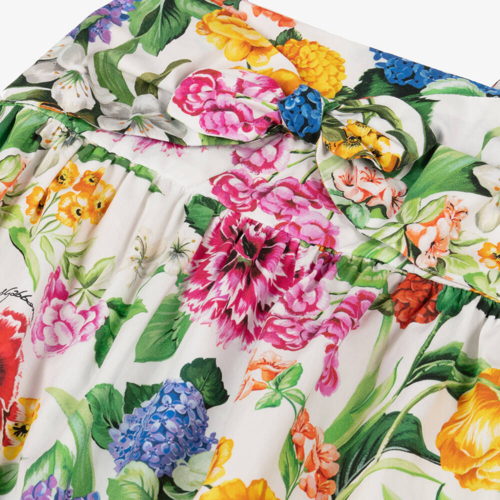 Dolce & Gabbana-Girls Vibrant Blossom Cotton Romper | Childrensalon Outlet
