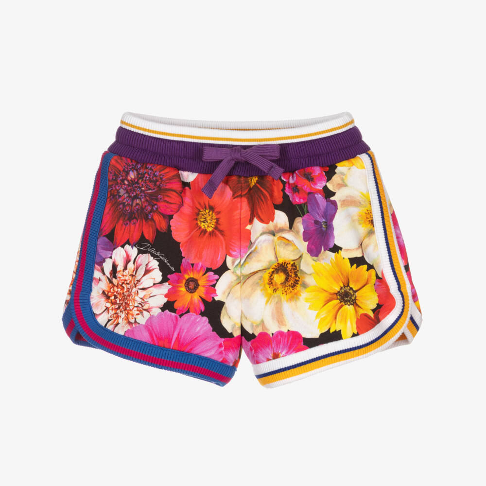Dolce & Gabbana-Girls Vibrant Blossom Knit Shorts | Childrensalon Outlet