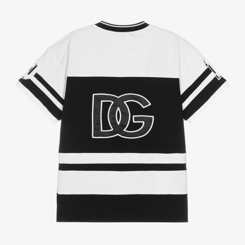 Dolce & Gabbana-Girls White & Black Varsity Logo Dress | Childrensalon Outlet
