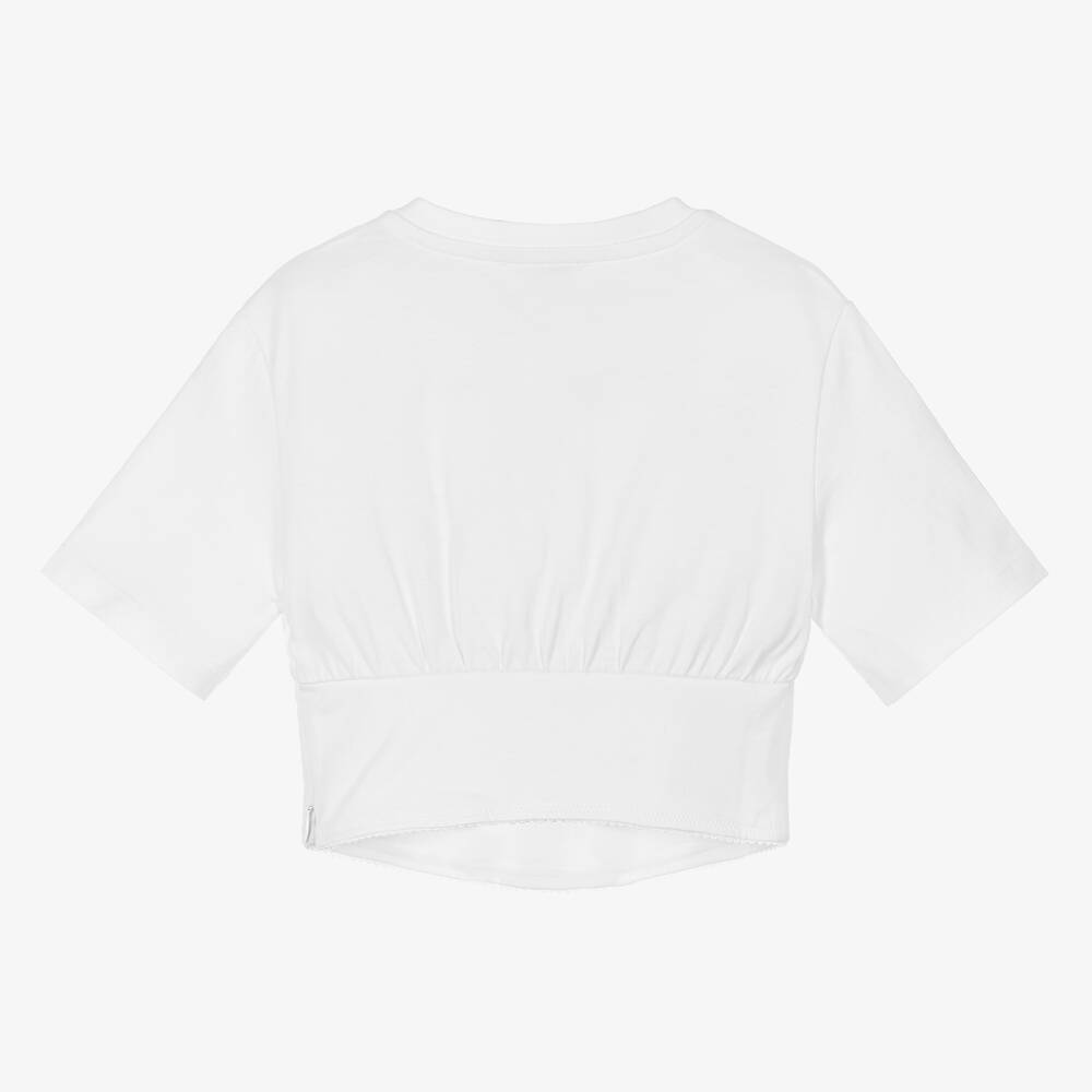 Dolce & Gabbana - Girls White Cotton Corset T-Shirt | Childrensalon Outlet
