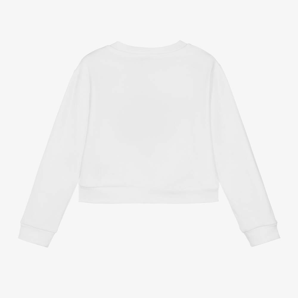 Dolce & Gabbana-Белый хлопковый свитшот DG для девочек | Childrensalon Outlet