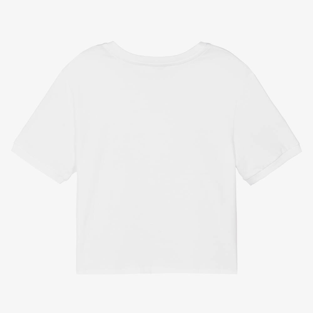 Dolce & Gabbana-Girls White Cotton DG Tie T-Shirt | Childrensalon Outlet