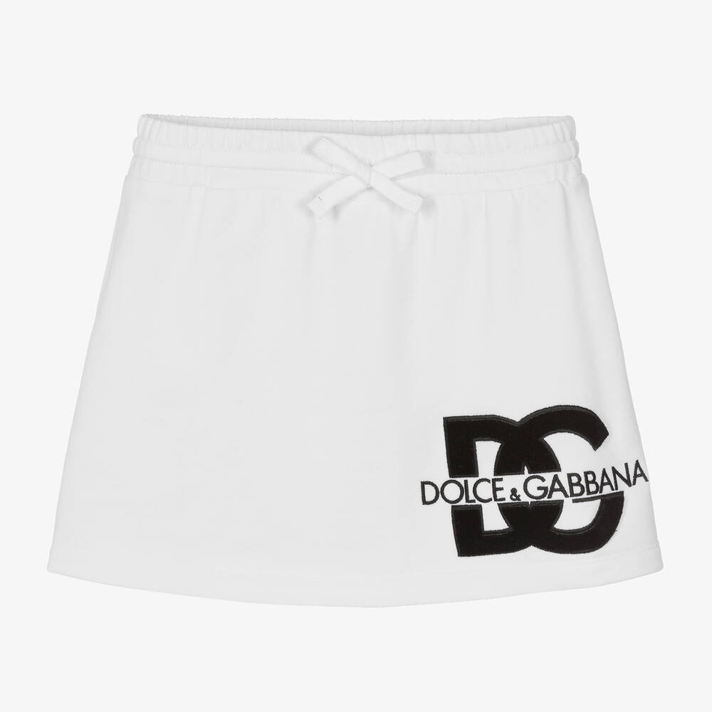 Dolce & Gabbana-Белая юбка из хлопкового джерси для девочек | Childrensalon Outlet