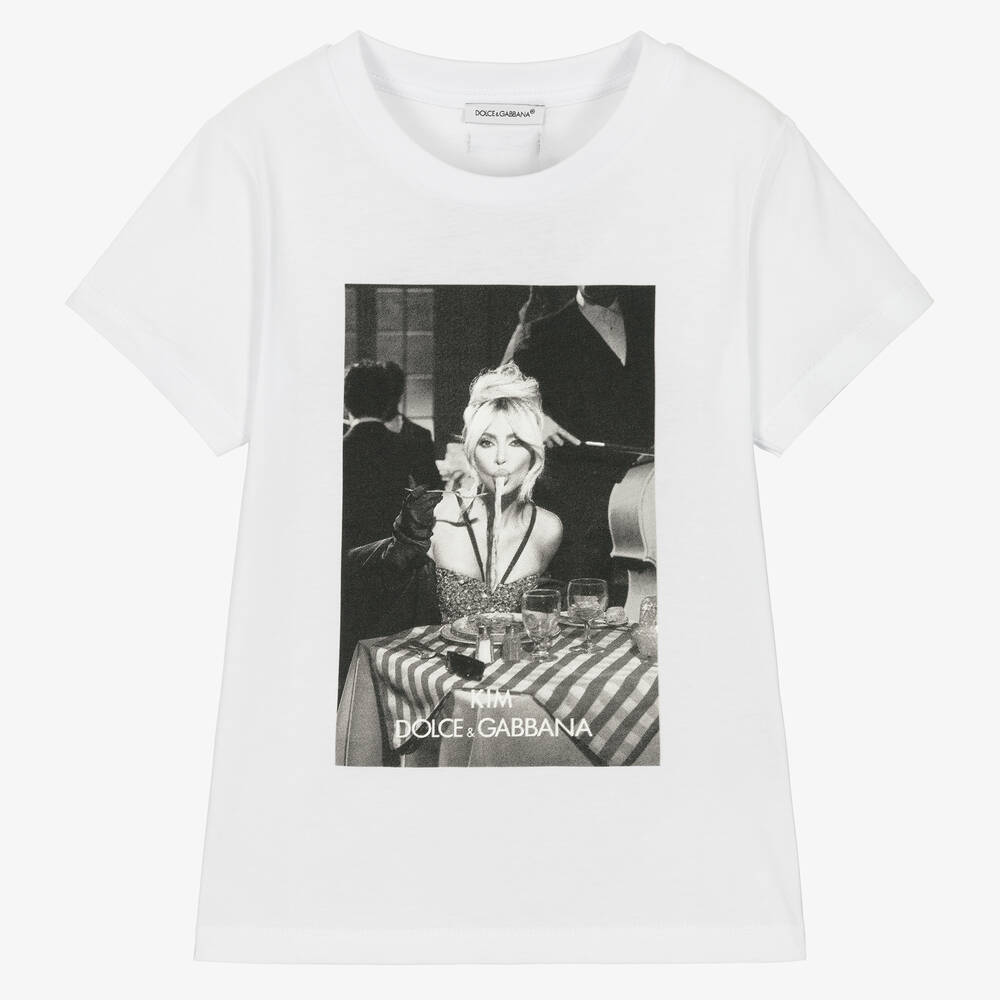 Dolce & Gabbana - Weißes Kim Kardashian T-Shirt | Childrensalon