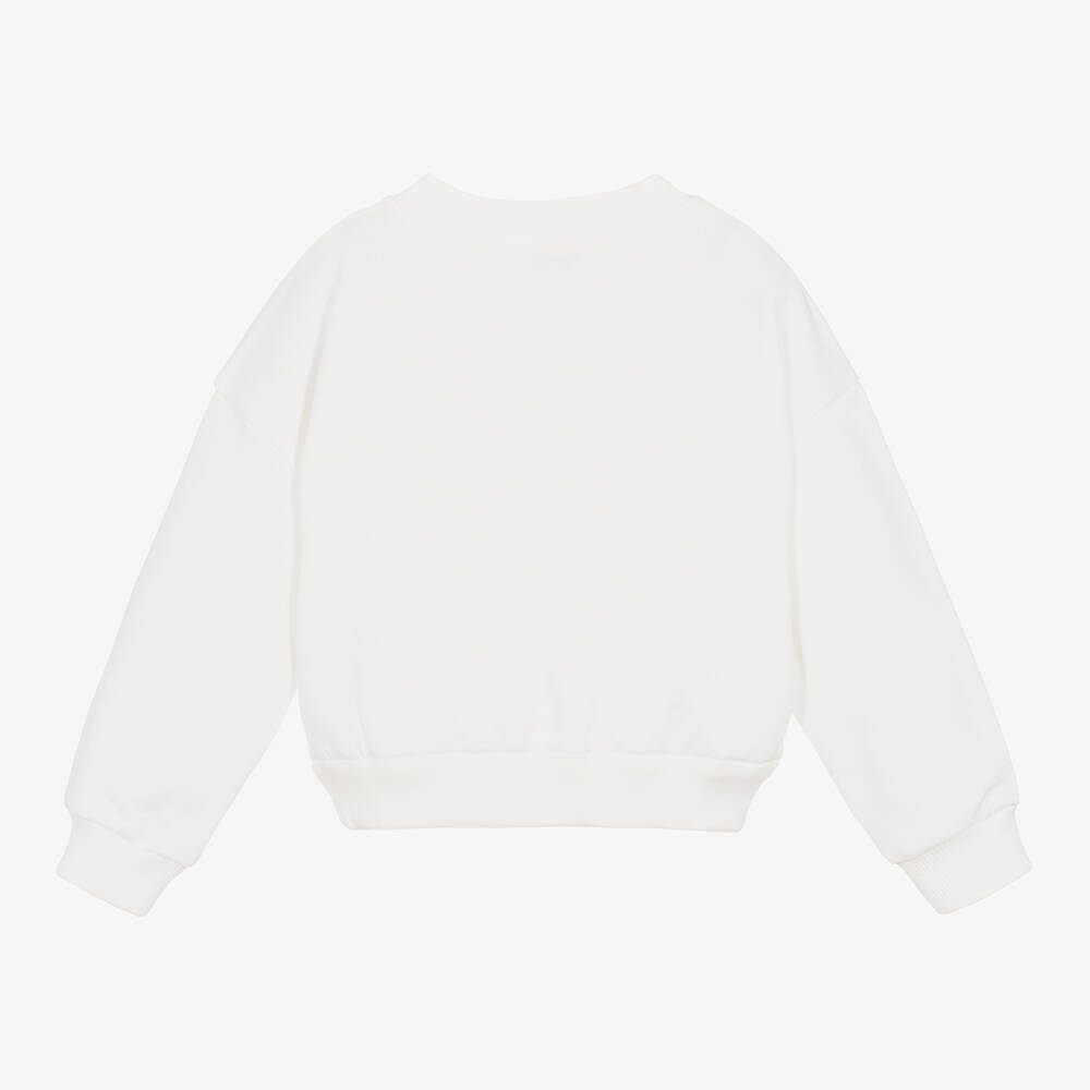 Dolce & Gabbana-Белый хлопковый свитшот с маками | Childrensalon Outlet