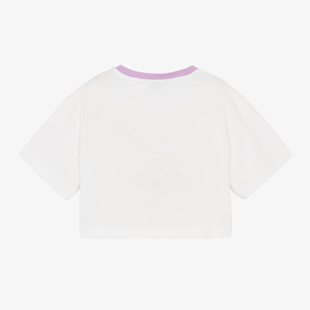 Dolce & Gabbana-Girls White Farmer Print DG T-Shirt | Childrensalon Outlet