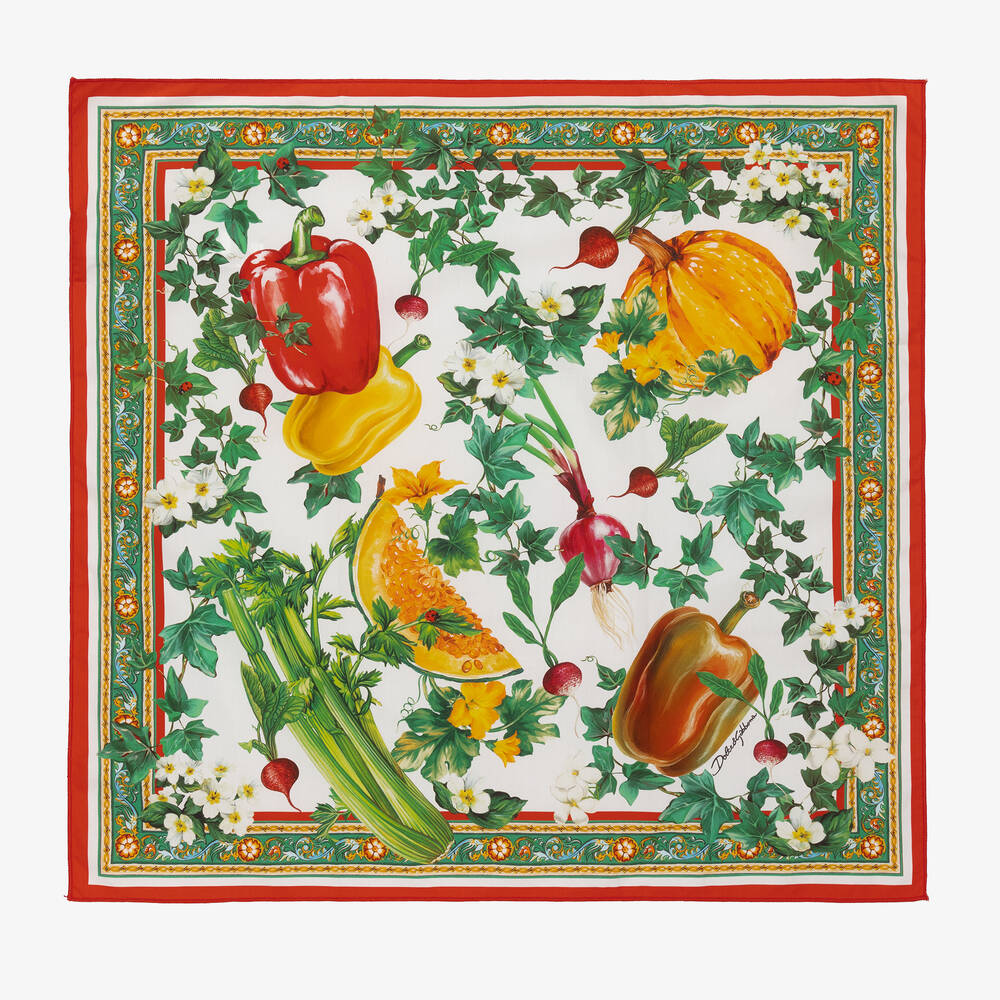 【送料&関税込】Dolce & Gabbana Scarf With Cart Print Carretto silk twill scarf in multicoloured - Dolce Gabbana