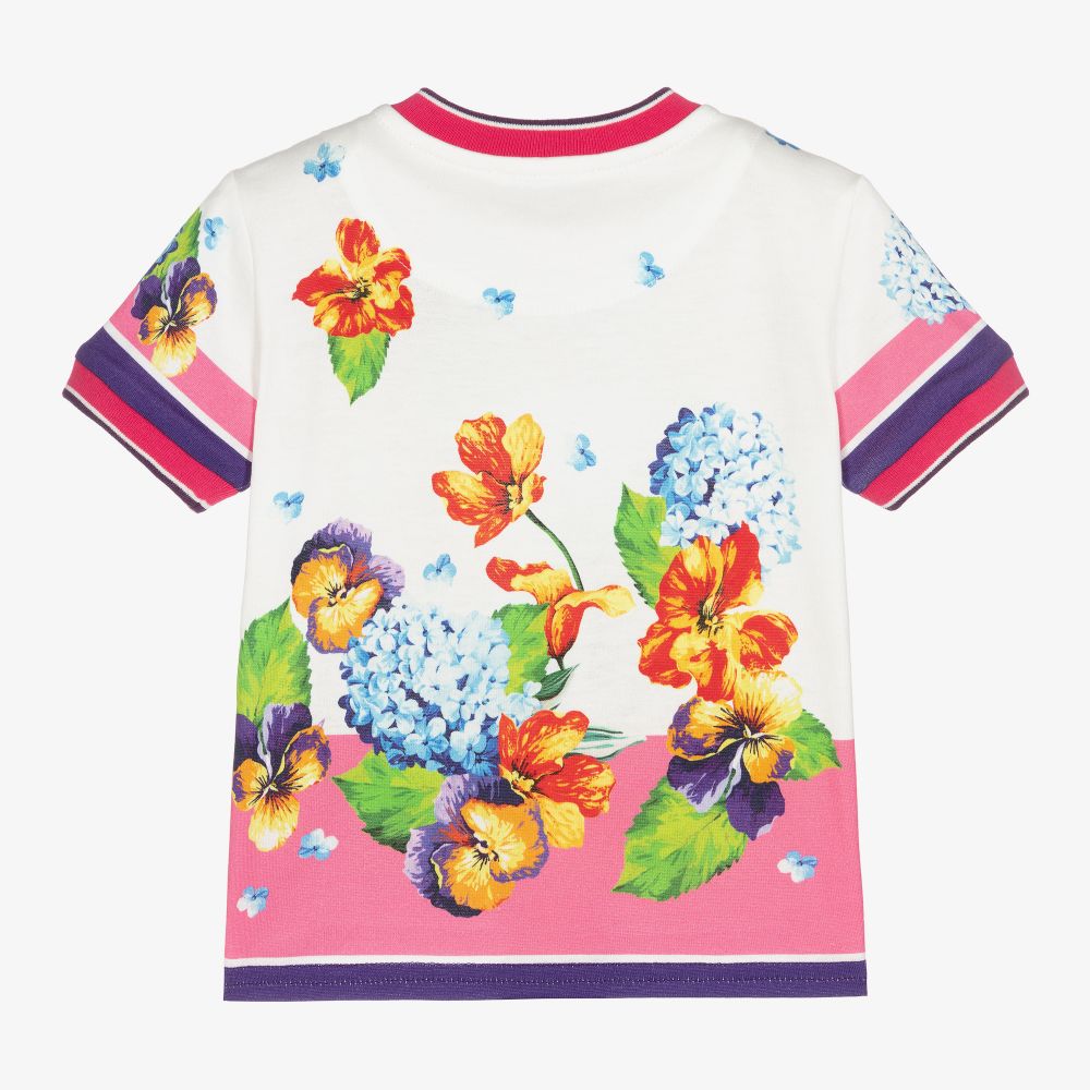 Dolce & Gabbana-تيشيرت قطن جيرسي لون أبيض للمولودات | Childrensalon Outlet