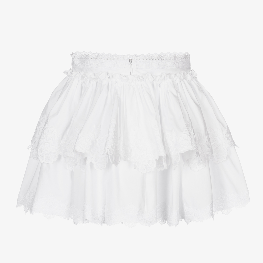 Dolce gabbana white lace skirt deals