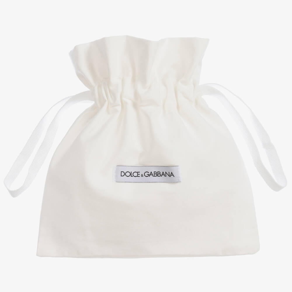 Dolce & Gabbana-Girls White Leather Pre-Walkers | Childrensalon Outlet