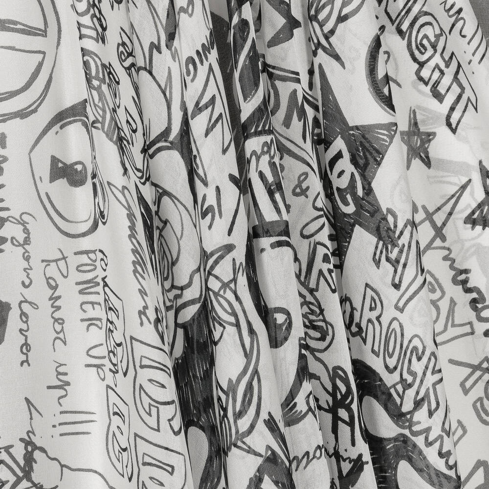 Dolce & Gabbana-Girls White Silk Graffiti Skirt | Childrensalon Outlet