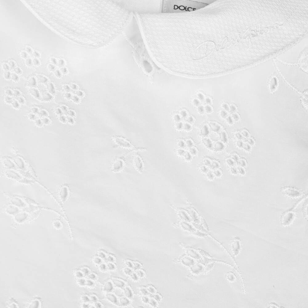 Dolce & Gabbana-Girls White Sleeveless Floral Dress | Childrensalon Outlet