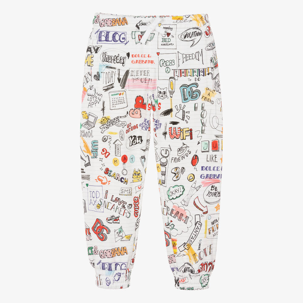 Dolce & Gabbana - Girls White Smemo Joggers | Childrensalon