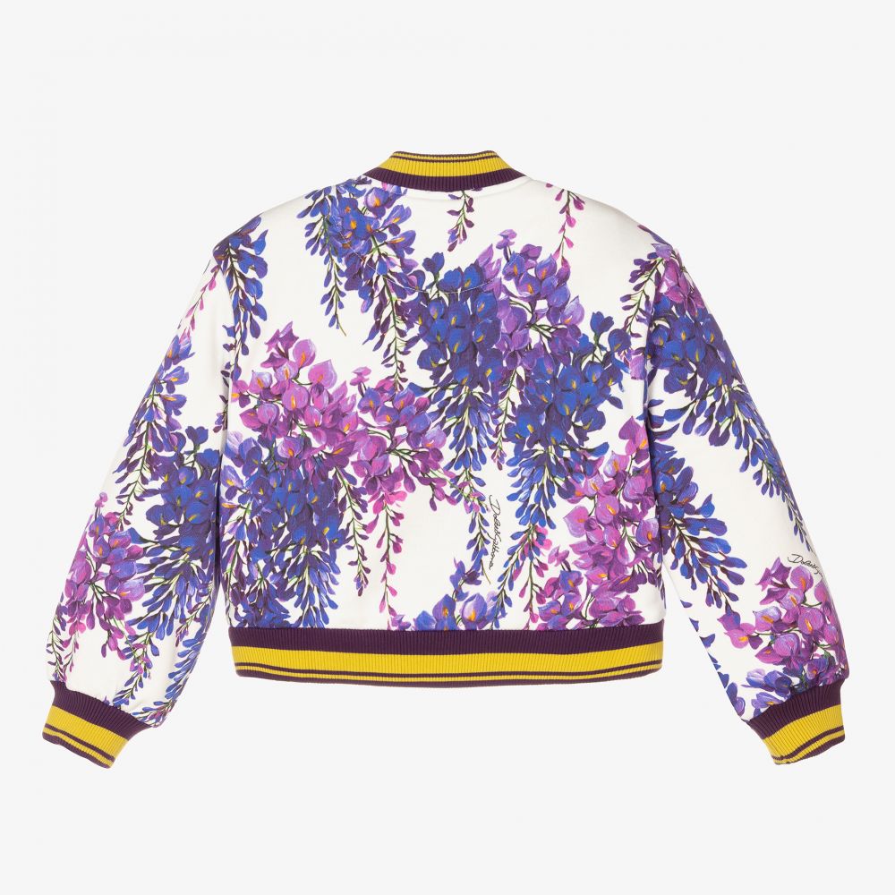 Dolce & Gabbana-Girls Wisteria Bomber Jacket | Childrensalon Outlet