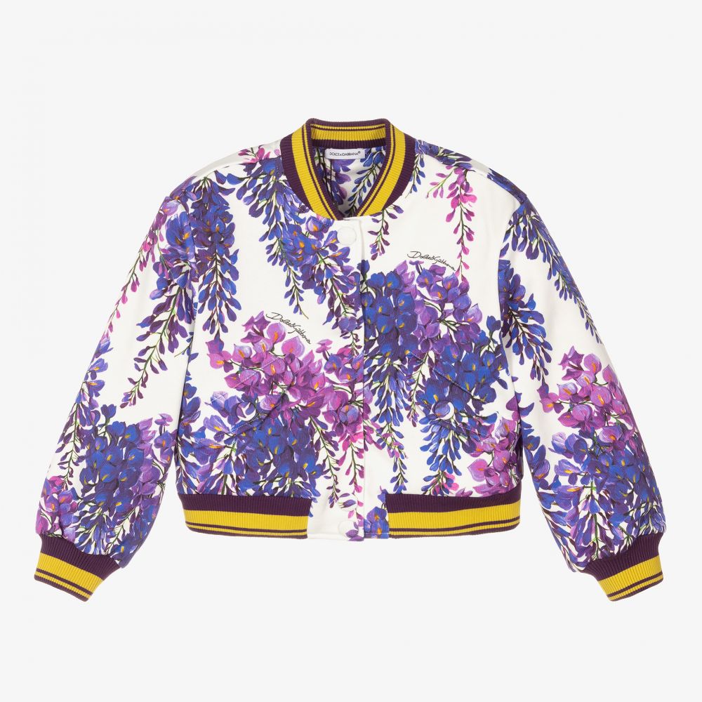 Dolce & Gabbana - Girls Wisteria Bomber Jacket | Childrensalon