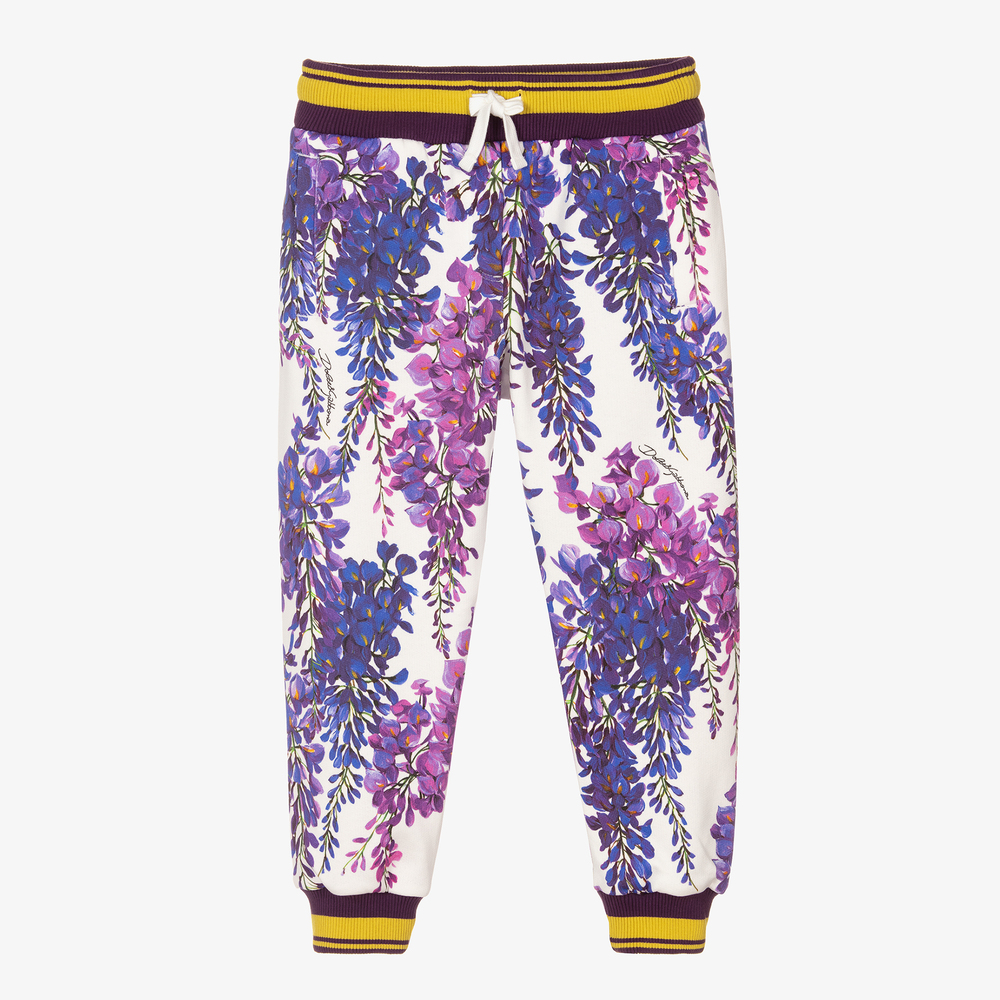 Dolce & Gabbana - Girls Wisteria Cotton Joggers | Childrensalon