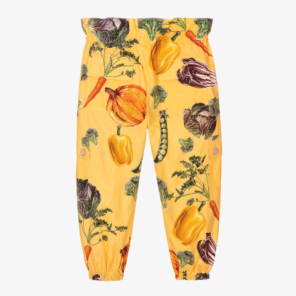 Dolce & Gabbana-Желтые хлопковые брюки с овощами | Childrensalon Outlet