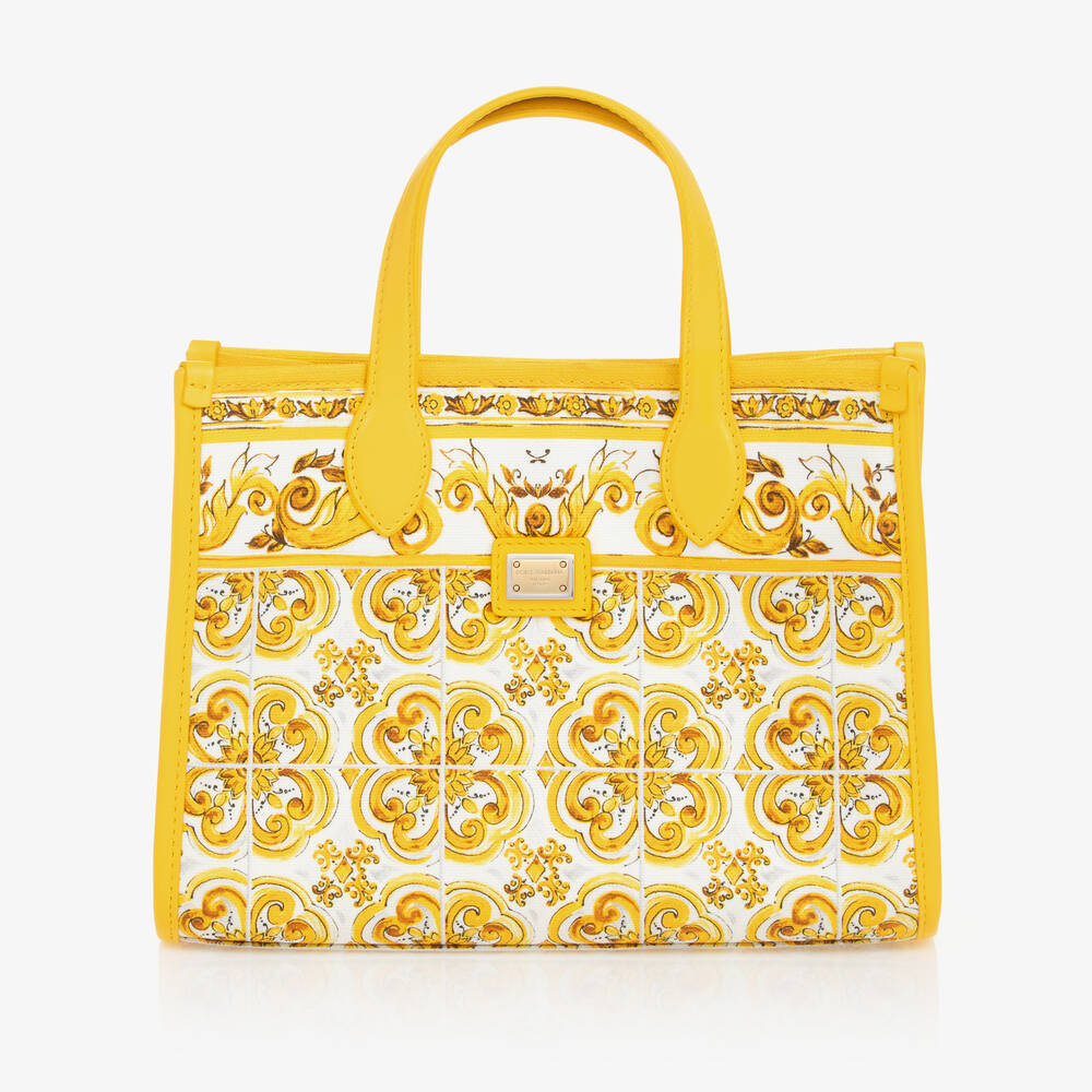 Dolce & Gabbana-Girls Yellow Majolica Handbag (25cm) | Childrensalon Outlet
