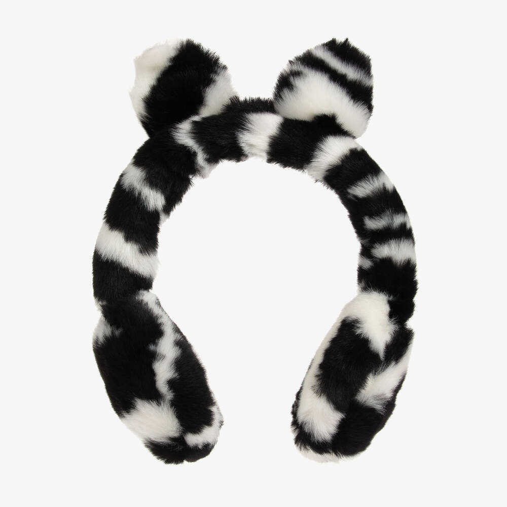 Dolce & Gabbana-Girls Zebra Faux Fur Earmuffs | Childrensalon Outlet