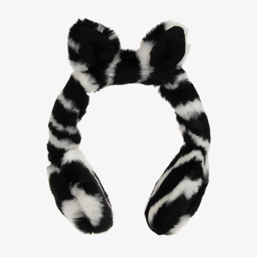 Dolce & Gabbana - Girls Zebra Faux Fur Earmuffs | Childrensalon