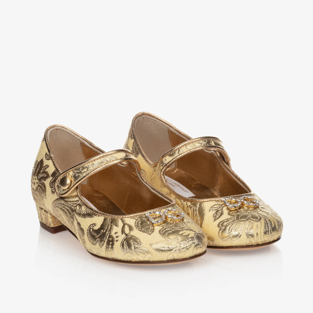 Dolce & Gabbana - Туфли из золотистой парчи | Childrensalon