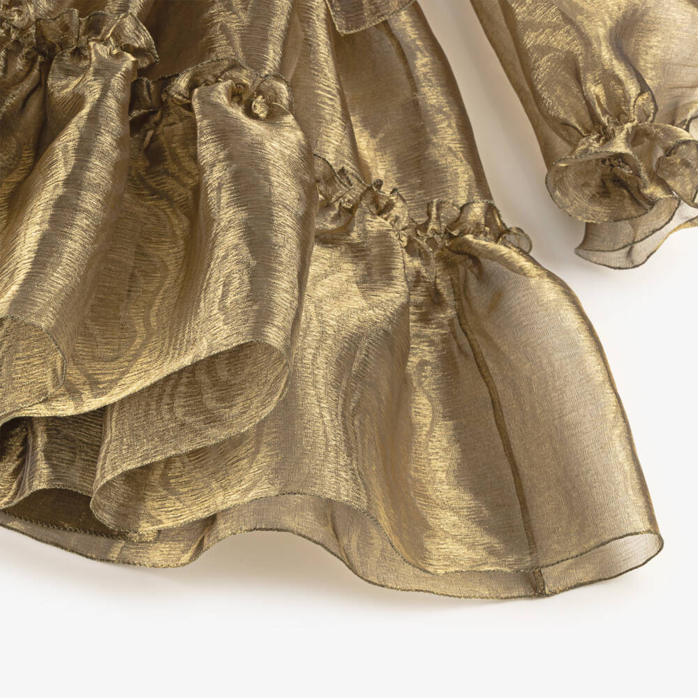 Dolce & Gabbana-Золотое платье из органзы для девочек | Childrensalon Outlet