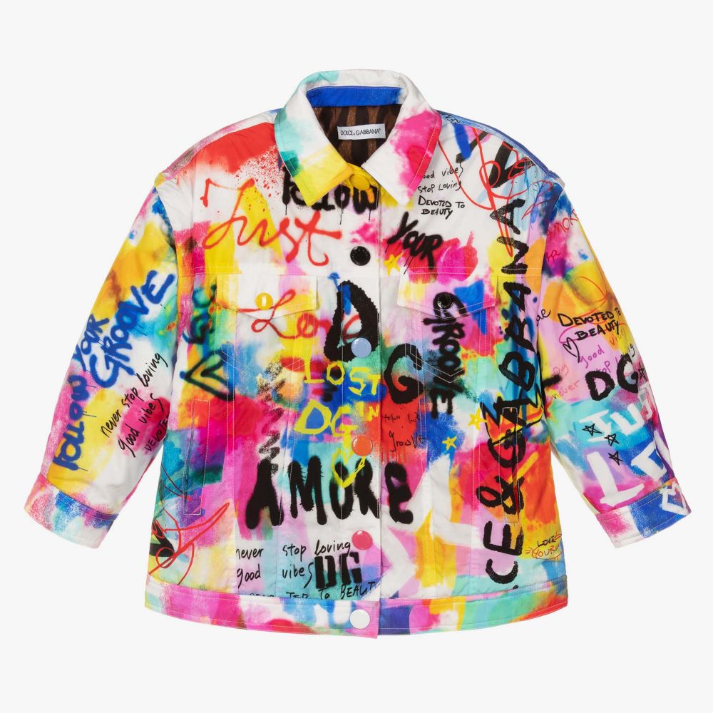 Dolce & Gabbana - Graffiti Padded Jacket | Childrensalon