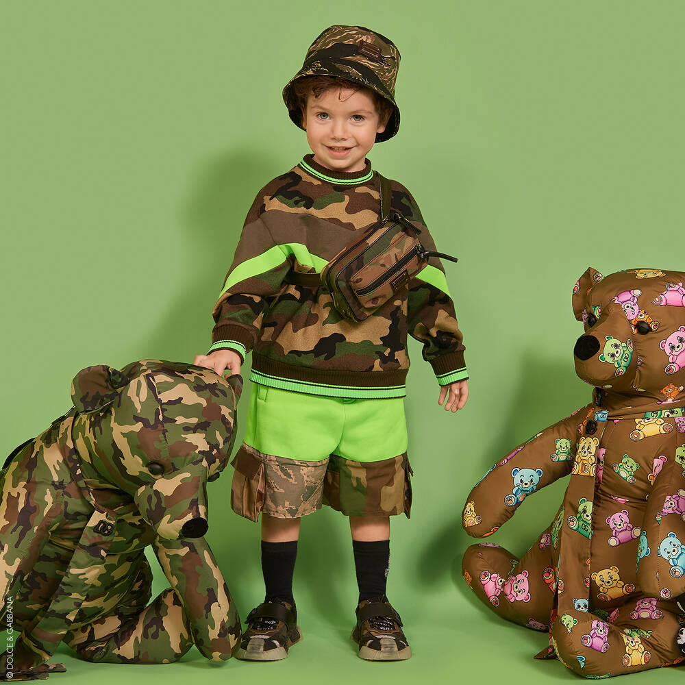 Dolce & Gabbana-Green Camouflage Shorts | Childrensalon Outlet