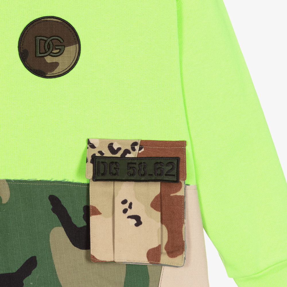 Dolce & Gabbana-Green Camouflage Sweatshirt | Childrensalon Outlet