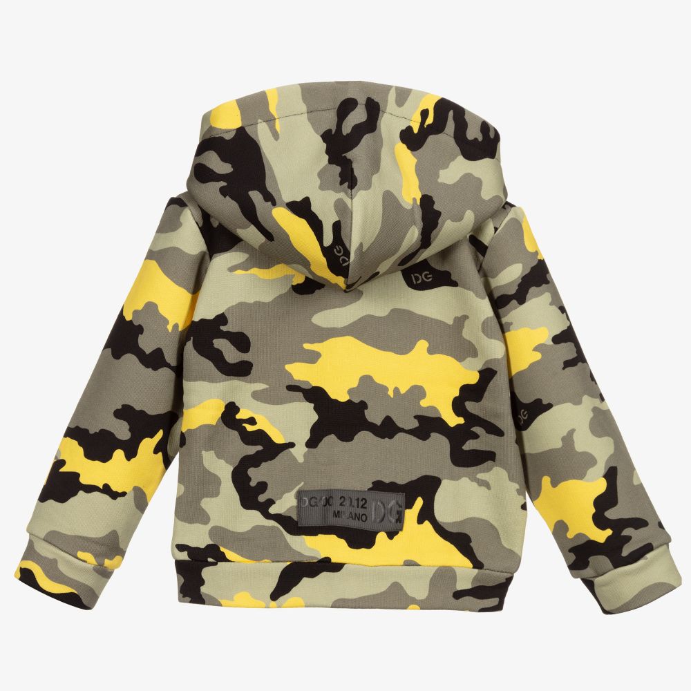 Dolce & Gabbana-Green Camouflage Zip-Up Top | Childrensalon Outlet