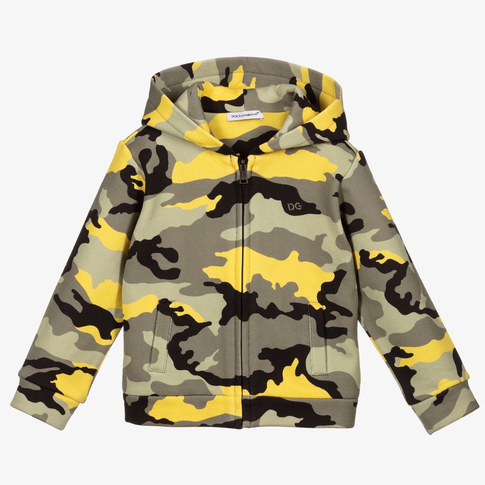 Dolce & Gabbana - Veste zippée camouflage verte | Childrensalon