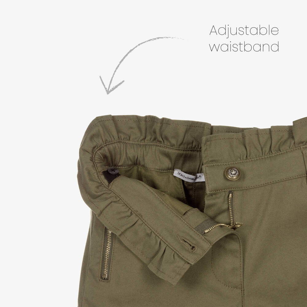 Dolce & Gabbana-Green Cotton Cargo Shorts | Childrensalon Outlet