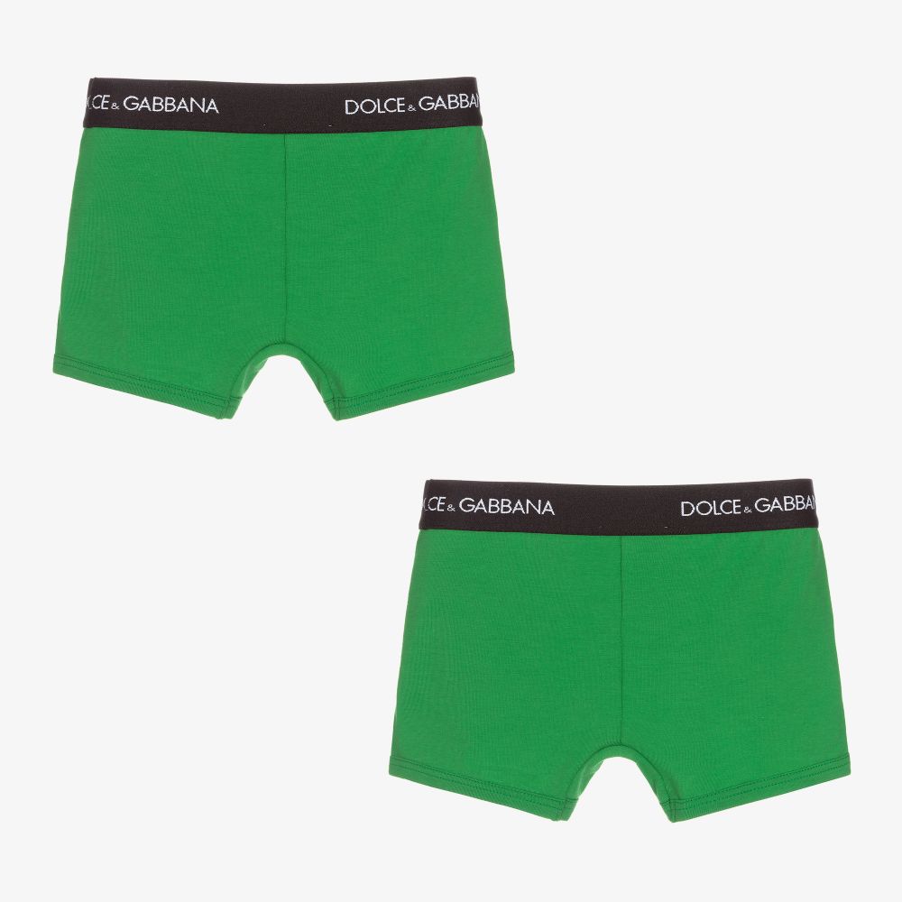 Dolce & Gabbana - Зеленые трусы-боксеры (2пары) | Childrensalon Outlet