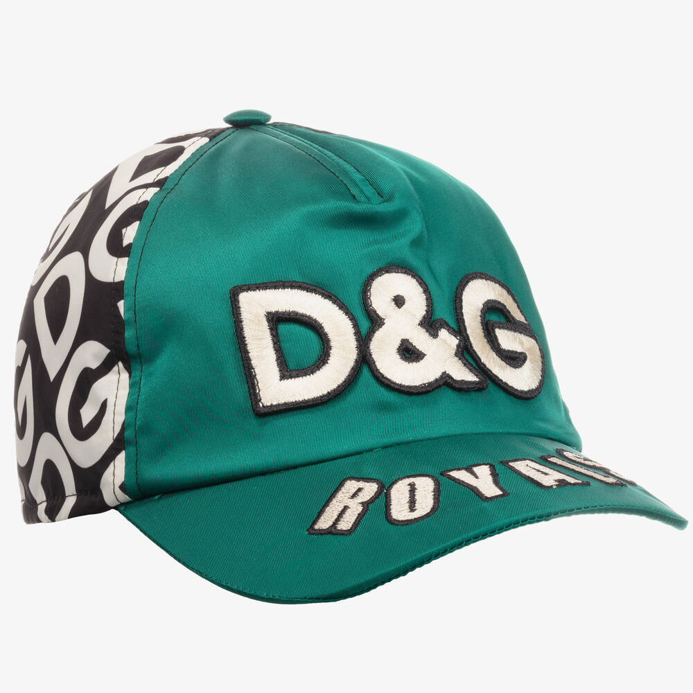 Dolce & Gabbana - Green Satin Logo Cap | Childrensalon