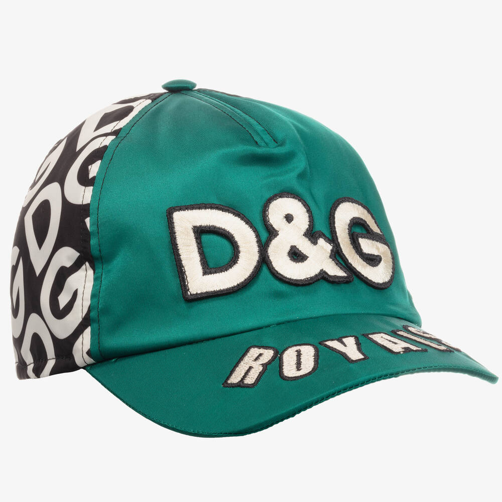 Dolce Gabbana Green Satin Logo Cap Childrensalon Outlet