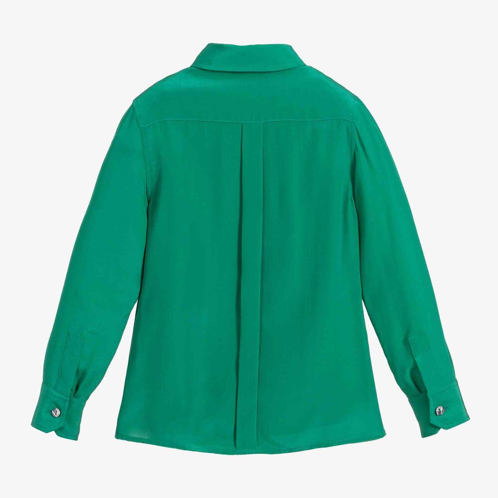 Dolce & Gabbana-Green Silk Chiffon Blouse | Childrensalon Outlet