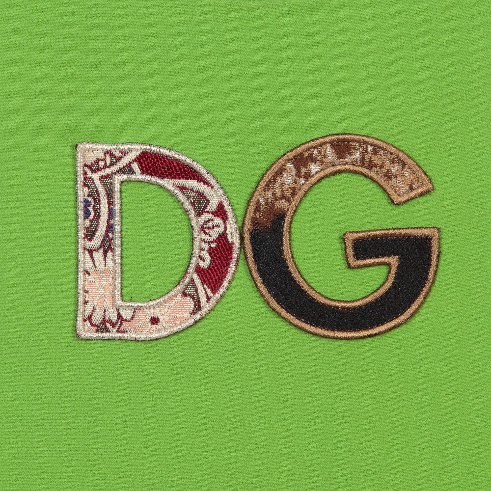 Dolce & Gabbana-Green Viscose Patchwork Dress | Childrensalon Outlet