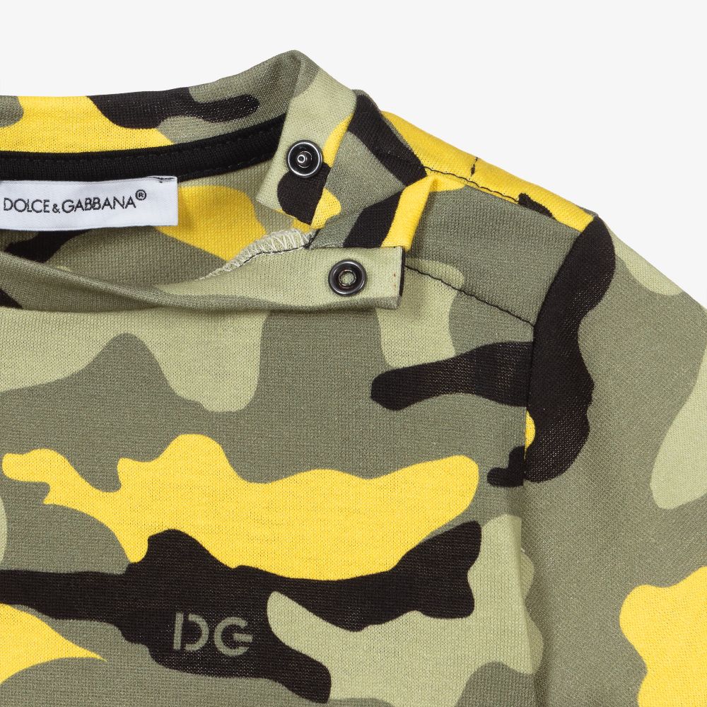 Dolce & Gabbana-Green & Yellow Baby T-Shirt | Childrensalon Outlet