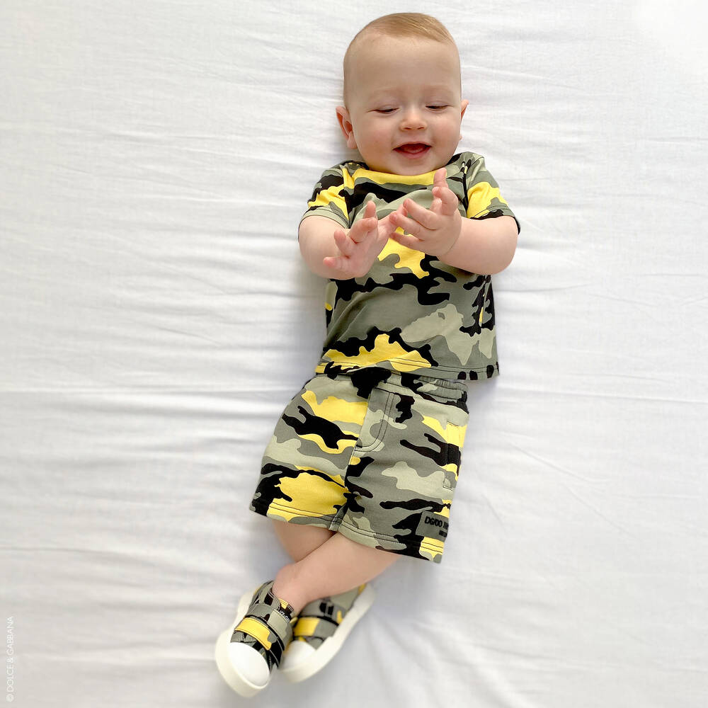 Dolce & Gabbana-Green & Yellow Baby T-Shirt | Childrensalon Outlet