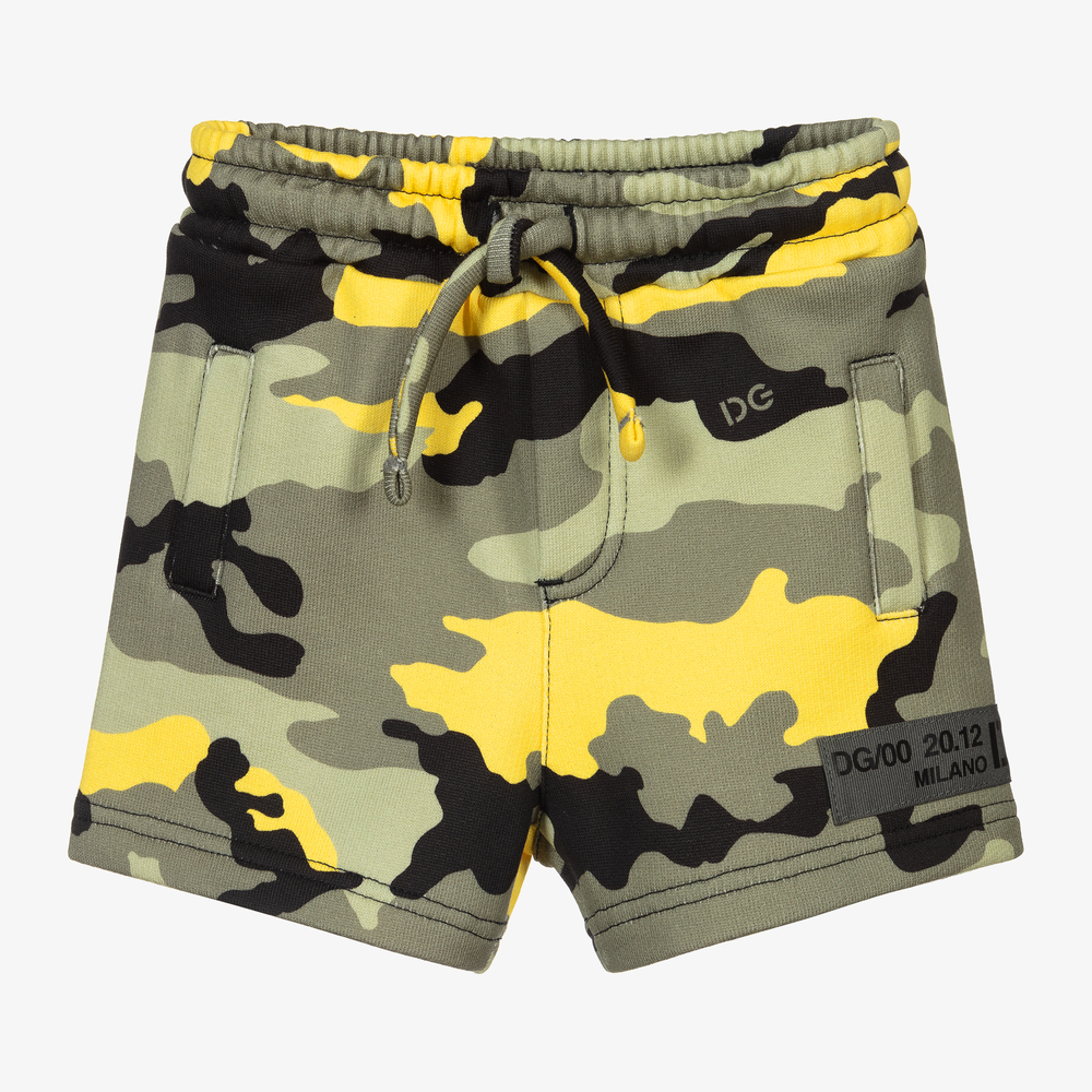 Dolce & Gabbana - Green & Yellow Jersey Shorts | Childrensalon