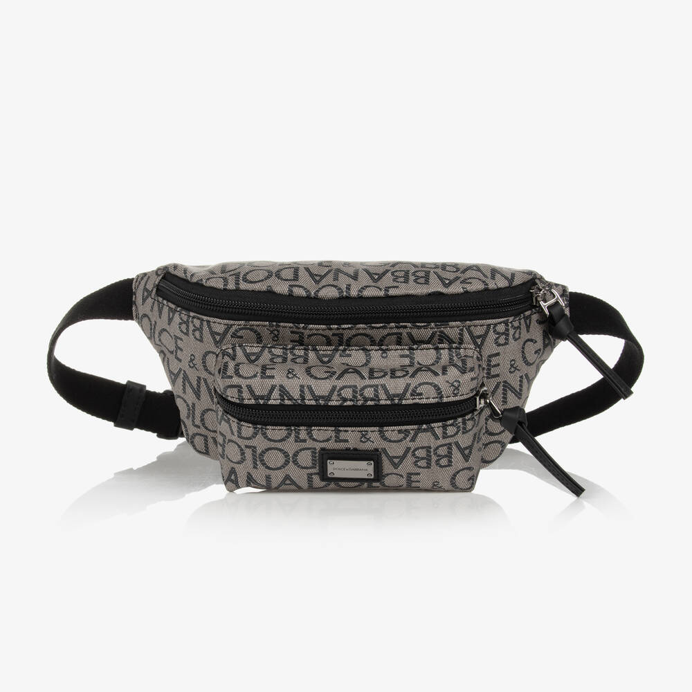 Dolce & Gabbana - Grey & Brown Logo Belt Bag (20cm) | Childrensalon