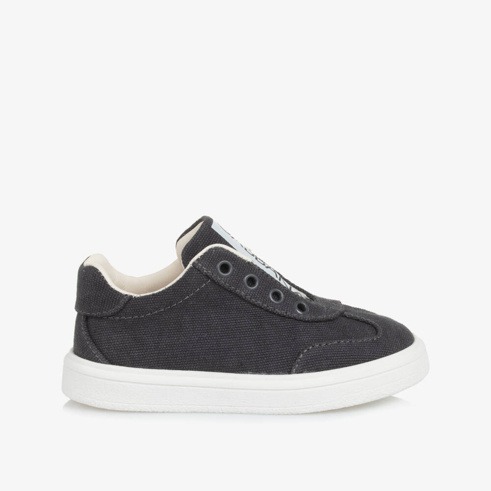 Dolce & Gabbana-Grey Cotton Canvas Trainers | Childrensalon Outlet